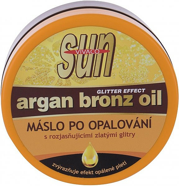 After-Sun-Öl mit Argan und Glitzer - Vivaco Sun Argan Bronz Oil Glitter Aftersun Butter — Bild N1