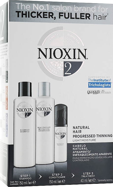 Nioxin Hair System 2 Kit - Haarpflegeset (Shampoo 150ml + Conditioner 150ml + Haarmaske 40ml)