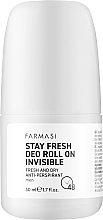 Deodorant Antitranspirant für Männer - Farmasi Stay Fresh Men Deo Roll-on Invisible — Bild N1