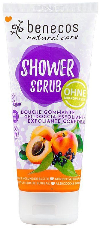 Duschpeeling mit Aprikose und Holunderblüte - Benecos Natural Care Apricot & Elderberry Shower Scrub — Bild N1