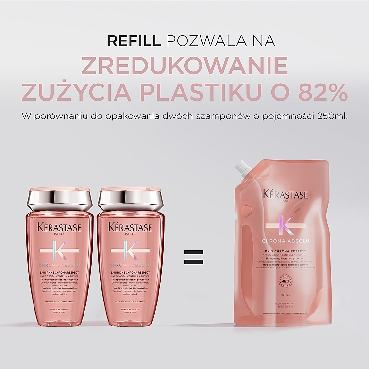 Feuchtigkeitsspendendes und schützendes Shampoo-Bad für farbbehandeltes, empfindliches und geschädigtes feines Haar (Refill) - Kerastase Chroma Absolu Bain Chroma Respect — Bild N7