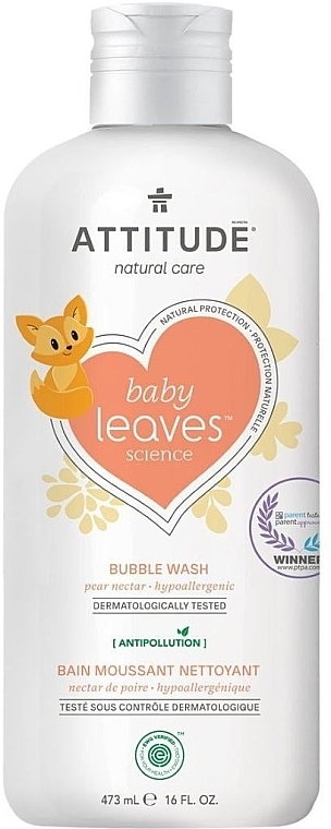 Badeschaum mit Birnennektar - Attitude Natural Bubble Wash Pear Nectar — Bild N1