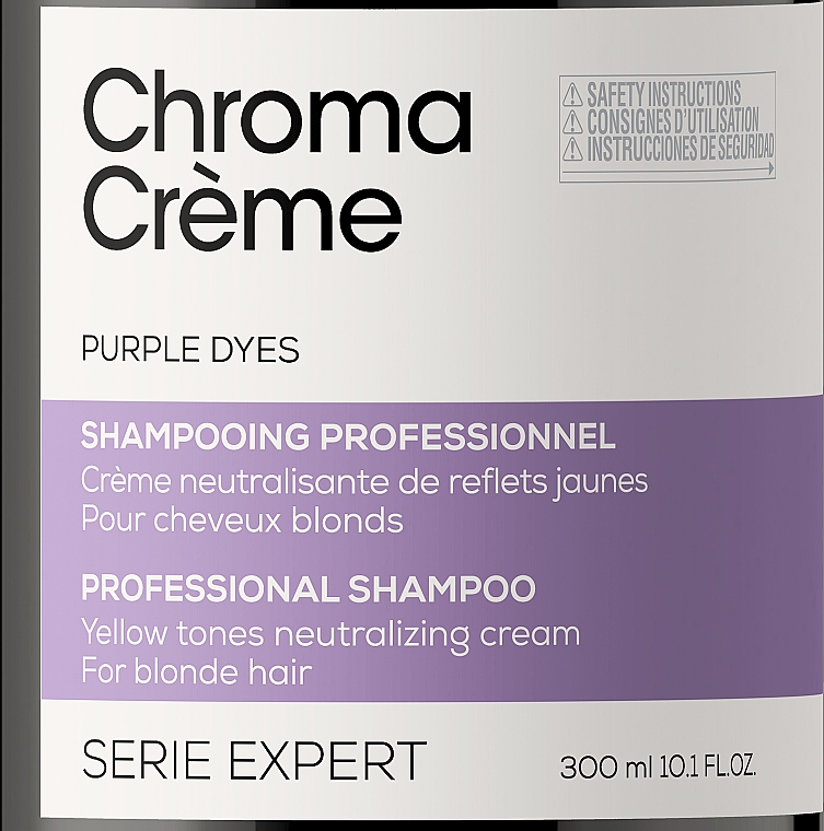 Anti-Gelbstich Haarshampoo für blondes Haar mit violetten Farbpigmenten - L'Oreal Professionnel Serie Expert Chroma Creme Professional Shampoo Purple Dyes — Bild N4