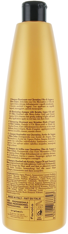 Shampoo mit Argan und Keratin für mehr Glanz - Fanola Oro Therapy Shampoo Oro Puro — Bild N2