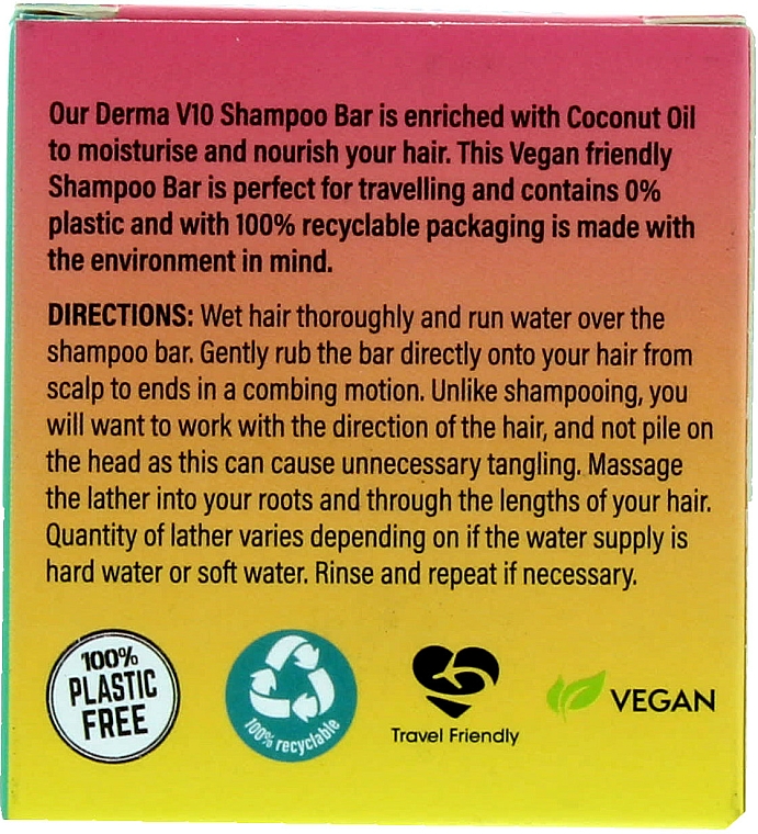 Nährendes und feuchtigkeitsspendendes festes Shampoo mit Kokosnussöl - Derma V10 Shampoo Bar Coconut — Bild N2