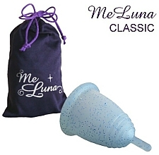 Düfte, Parfümerie und Kosmetik Menstruationstasse Größe M hellblau mit Glitzer - MeLuna Classic Menstrual Cup Stem