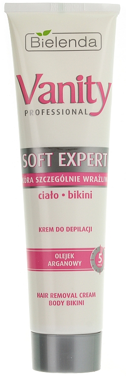 Enthaarungspflegeset für Körper und Intimpartie - Bielenda Vanity Soft Expert (Enthaarungscreme 100ml + Balsam nach der Enthaarung 2x5g + Spatel) — Bild N2
