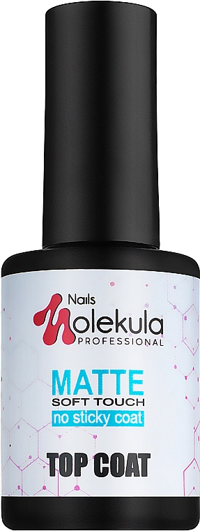 Decklack matt ohne Klebeschicht mit Samteffekt - Nails Molekula Top Coat Matte Soft Touch — Bild N1