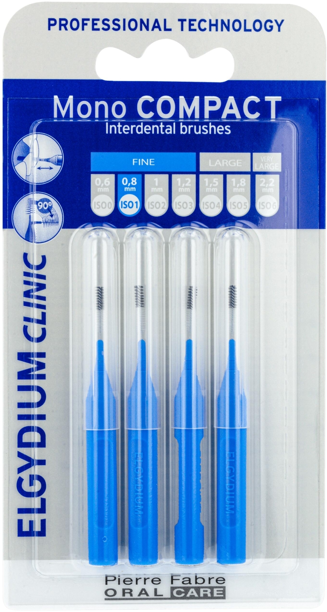 Interdentalbürste blau 4 St. - Elgydium Clinic Brushes Mono Compact Blue 0.8mm — Bild 4 St.