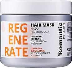 Düfte, Parfümerie und Kosmetik Regenerierende Haarmaske für geschädigtes Haar mit Arganöl und Keratin - Romantic Professional Helps to Regenerate Hair Mask