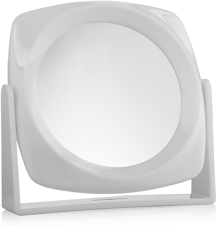 Doppelseitiger Kosmetikspiegel weiß 18x18 cm - Titania