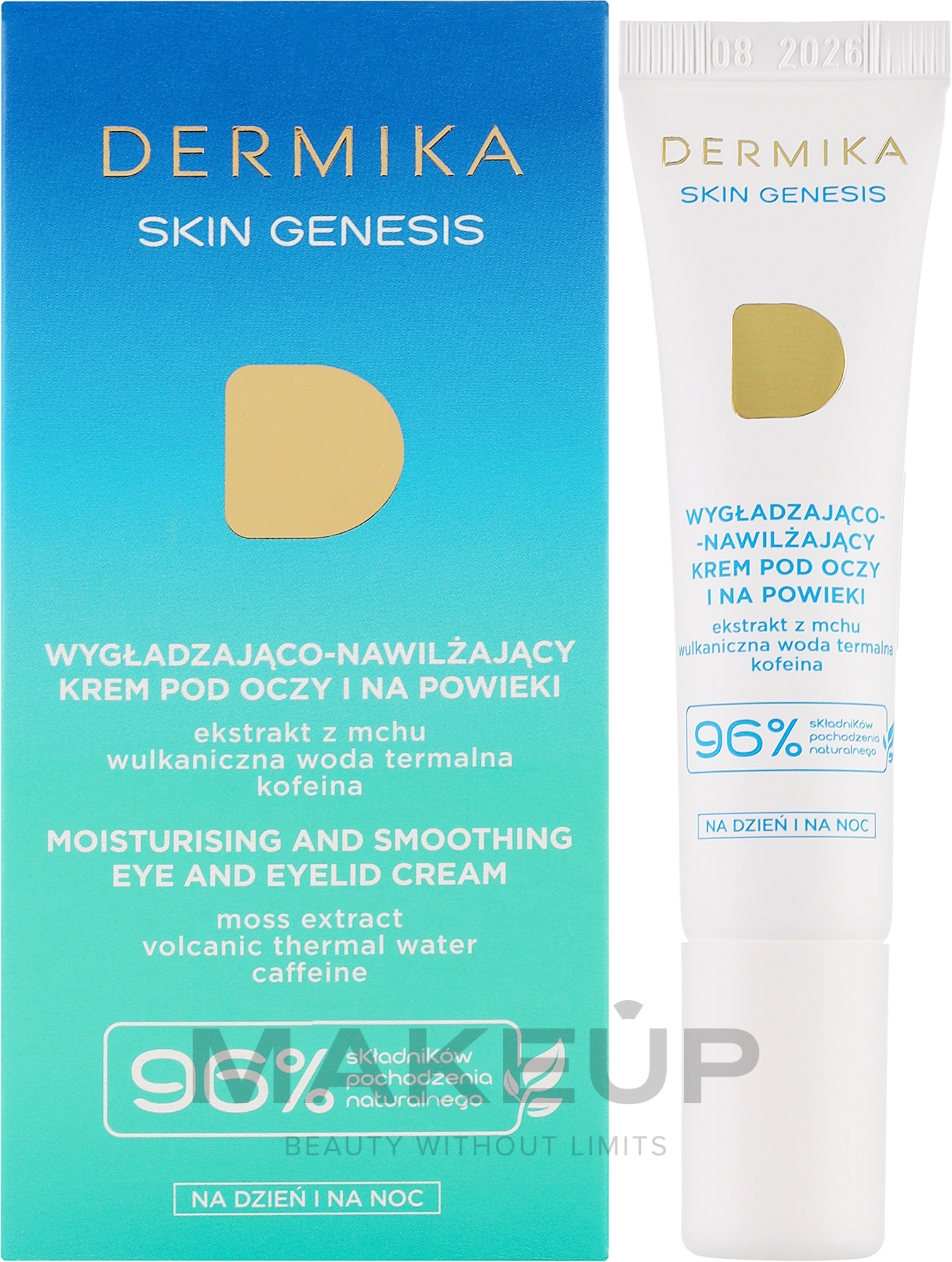 Glättende und feuchtigkeitsspendende Creme für die Augenpartie - Dermika Skin Genesis Eye Cream — Bild 15 ml