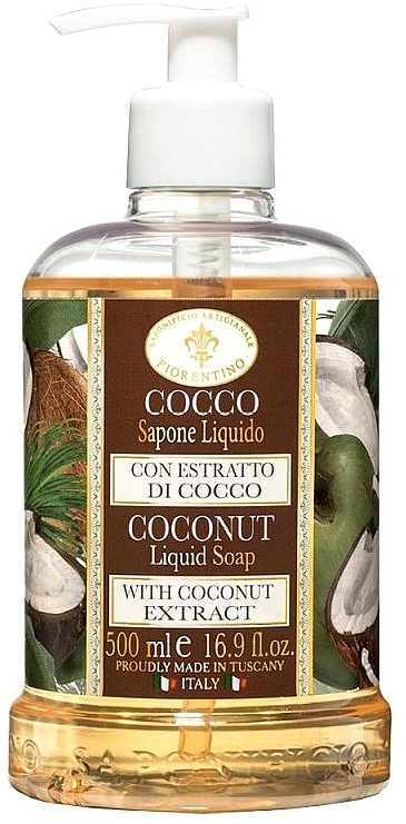 Flüssigseife mit Kokosnuss - Saponificio Artigianale Fiorentino Coconut Liquid Soap — Bild N1