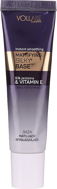 Mattierende Make-up Base mit Seidenproteinen und Vitamin E - Vollare Cosmetics Mattifying Silky Base Instant Smoothing