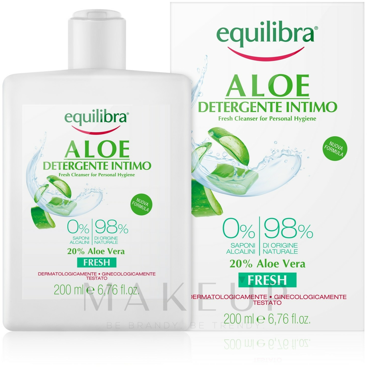 Erfrischendes Gel für die Intimhygiene mit Aloe Vera - Equilibra Aloe Fresh Cleanser For Personal Hygiene — Bild 200 ml