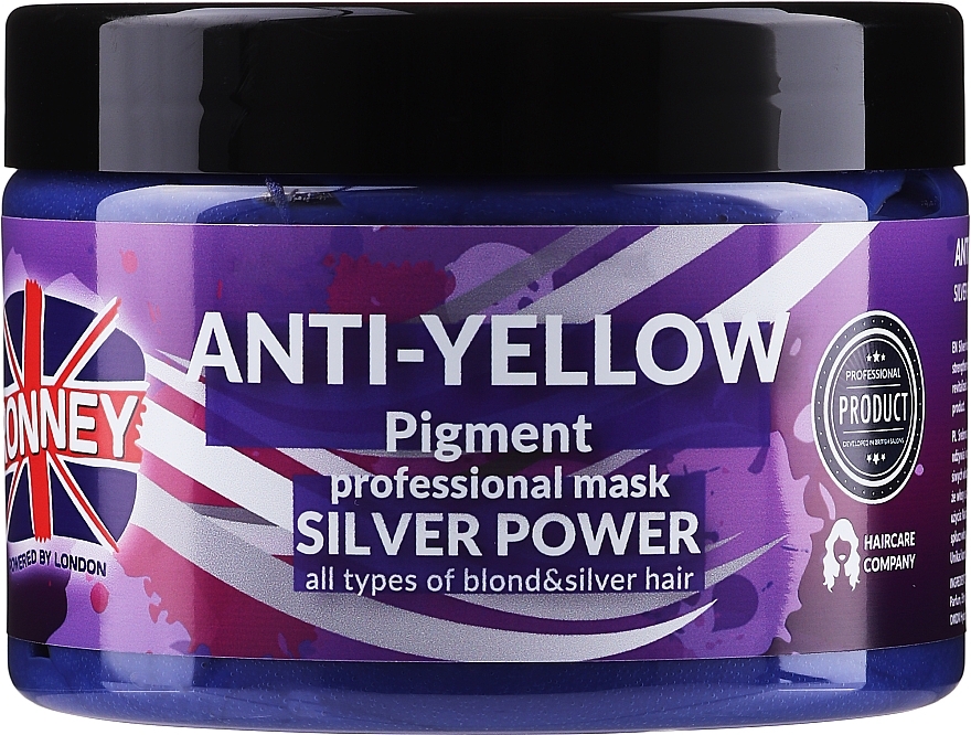 Haarmaske gegen Gelbstich - Ronney Professional Anti-Yellow Pigment Silver Power Mask