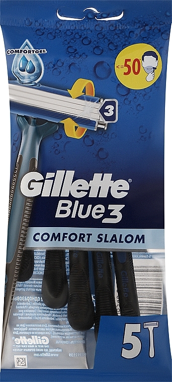 Einweg-Rasierset 5 St. - Gillette Blue 3 Comfort Slalom  — Bild N1