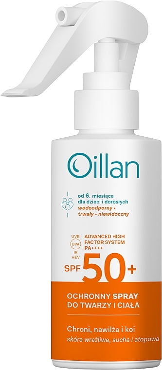 Sonnenschutzspray für Gesicht und Körper - Oillan Sun Spf50+  — Bild N1