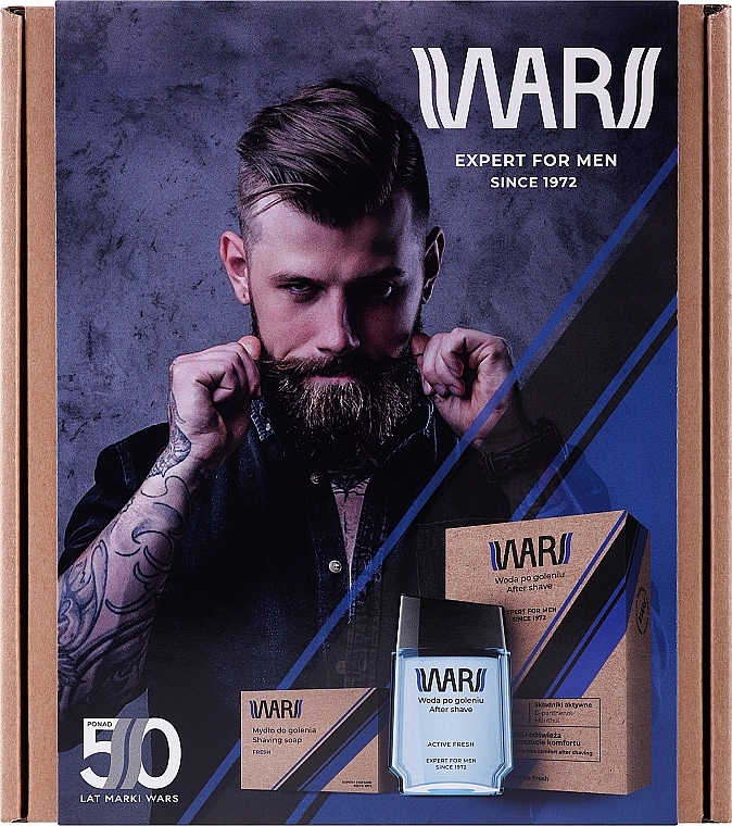 Gesichtspflegeset - Wars Expert For Men Fresh (After Shave Lotion 90ml + Rasierseife 80g)  — Bild N1