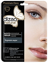 Düfte, Parfümerie und Kosmetik Glättende und verjüngende Anti-Falten Tuchmaske mit schwarzem Kaviar für Gesicht, Hals und Augenlider - Dizao Natural