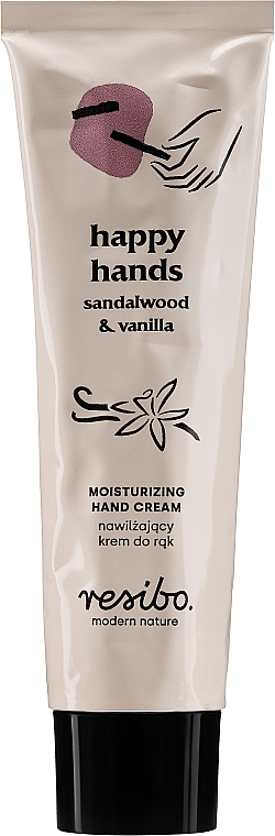 Feuchtigkeitsspendende Handcreme mit Sandelholz und Vanille - Resibo Happy Hands Moisturizing Hand Cream Sandalwood & Vanilla — Bild N1