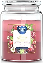 Düfte, Parfümerie und Kosmetik Duftende dreischichtige Kerze im Glas Saftige Früchte - Bispol Aura Scented Candle Juicy Fruit 