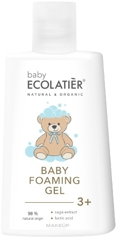 Schäumendes Duschgel für Babys mit Salbeiextrakt und Milchsäure - Ecolatier Baby Foaming Gel — Bild 250 ml