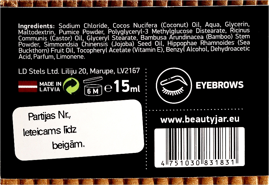 Augenbrauenpeeling mit Bambuspuder, Rizinusöl und Vitamin E - Beauty Jar Brow-A-Holic Eyebrow Scrub — Foto N3