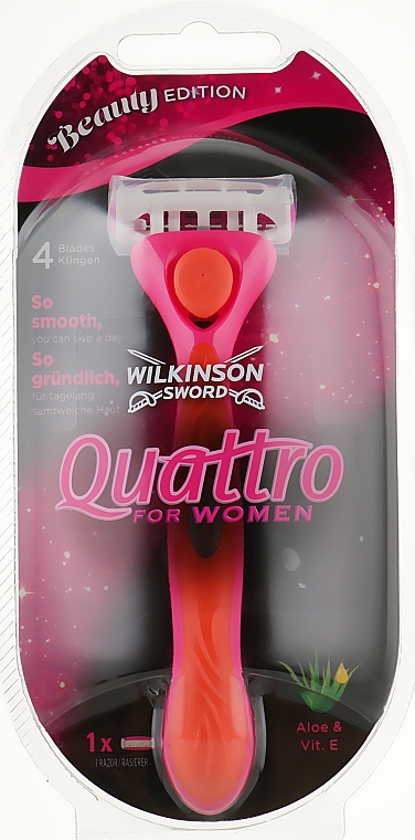 Rasiermaschine + 1 austauschbare Klinge - Wilkinson Sword Quattro For Women Beauty Edition — Bild N1