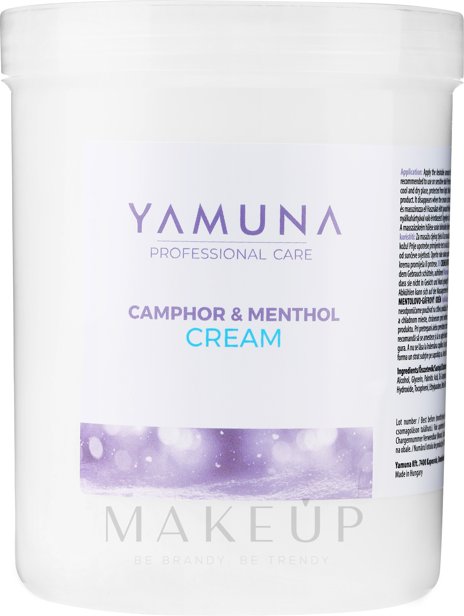 Beruhigende Körpermassagecreme mit Kampfer und Menthol - Yamuna Camphoros Mentolos Cream — Bild 1000 ml