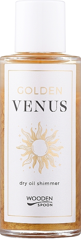 Natürliches Trockenöl für Gesicht und Körper mit goldenem Glanz - Wooden Spoon Golden Venus Dry Oil Shimmer — Bild N1