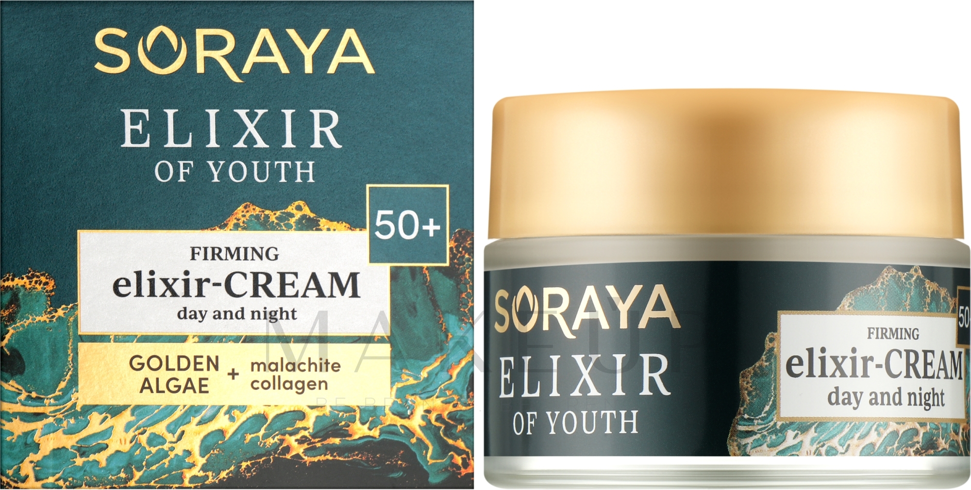 Straffende Gesichtselixier-Creme mit Malachit und Kollagen für Tag und Nacht - Soraya Youth Elixir Firming Cream-Elixir 50+ — Bild 50 ml