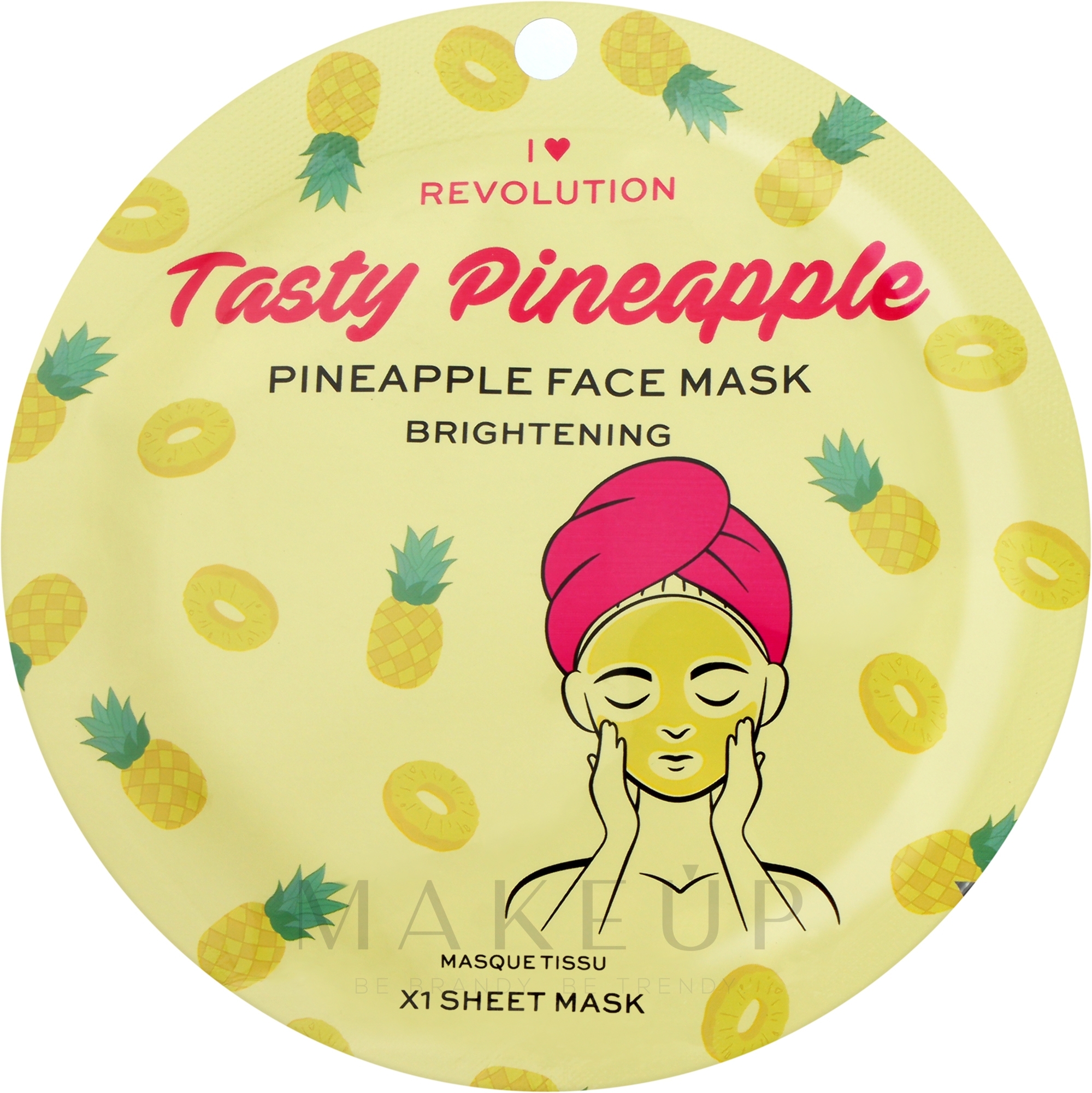Aufhellende Tuchmaske für das Gesicht - I Heart Revolution Pineapple Brightening Printed Sheet Mask — Bild 2 g