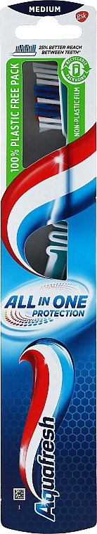 Zahnbürste mittel türkis-weiß - Aquafresh All In One Protection — Bild N1