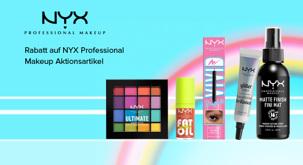Rabatt auf NYX Professional Makeup Aktionsartikel. Die Preise auf der Website sind inklusive Rabatt