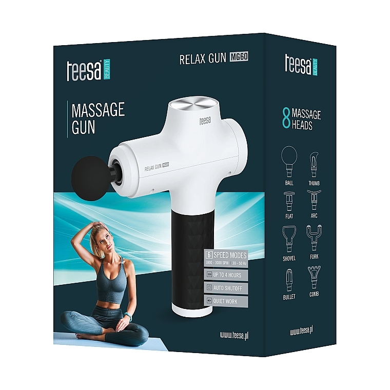 Massagepistole weiß - Teesa Massage Gun Relax MG60  — Bild N1