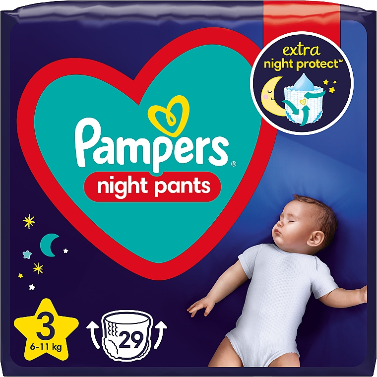 Windelhöschen für die Nacht Night Pants Größe 3 (6-11 kg) 29 St. - Pampers — Bild N1
