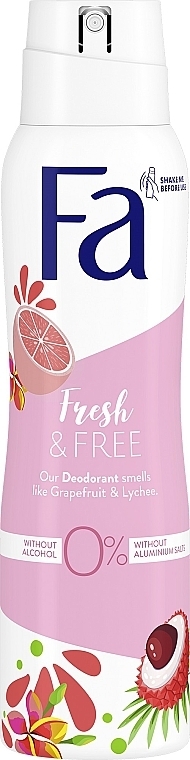 Deospray Antitranspirant - FA Fresh & Free Grapefruit & Lychee