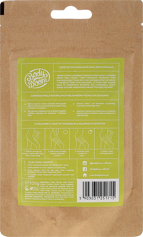 Kaffee-Peeling für den Körper mit Mangoduft - BodyBoom Coffee Scrub Mango — Foto N4
