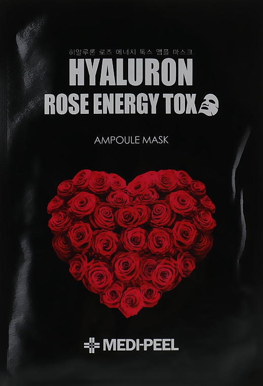 Entgiftende Tuchmaske für das Gesicht mit Rosenextrakt - Medi Peel Hyaluron 100 Rose Energy Tox — Bild N3