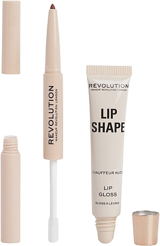 Lippen-Make-up Set - Makeup Revolution Lip Shape Chauffeur Nude  — Bild N2