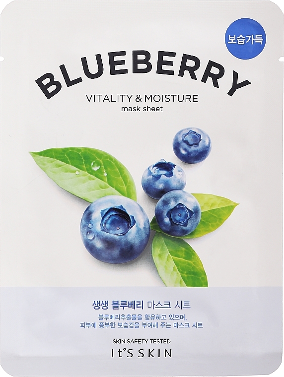 Vitalisierende und feuchtigkeitsspendende Tuchmaske mit Heidelbeerextrakt - It's Skin The Fresh Blueberry Mask Sheet — Bild N1