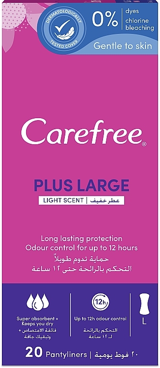 Slipeinlagen für extra Schutz 20 St. - Carefree Plus Large Light Scent — Bild N1
