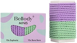 Düfte, Parfümerie und Kosmetik Haargummis Minze und lila 20 St. - Bellody Minis Hair Ties Mint & Violet Mixed Package