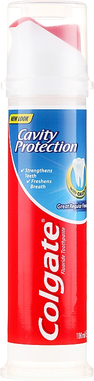 Hohlraumschützende Zahnpasta im Spender mit Fluorid und Calcium - Colgate Cavity Protection — Bild N1