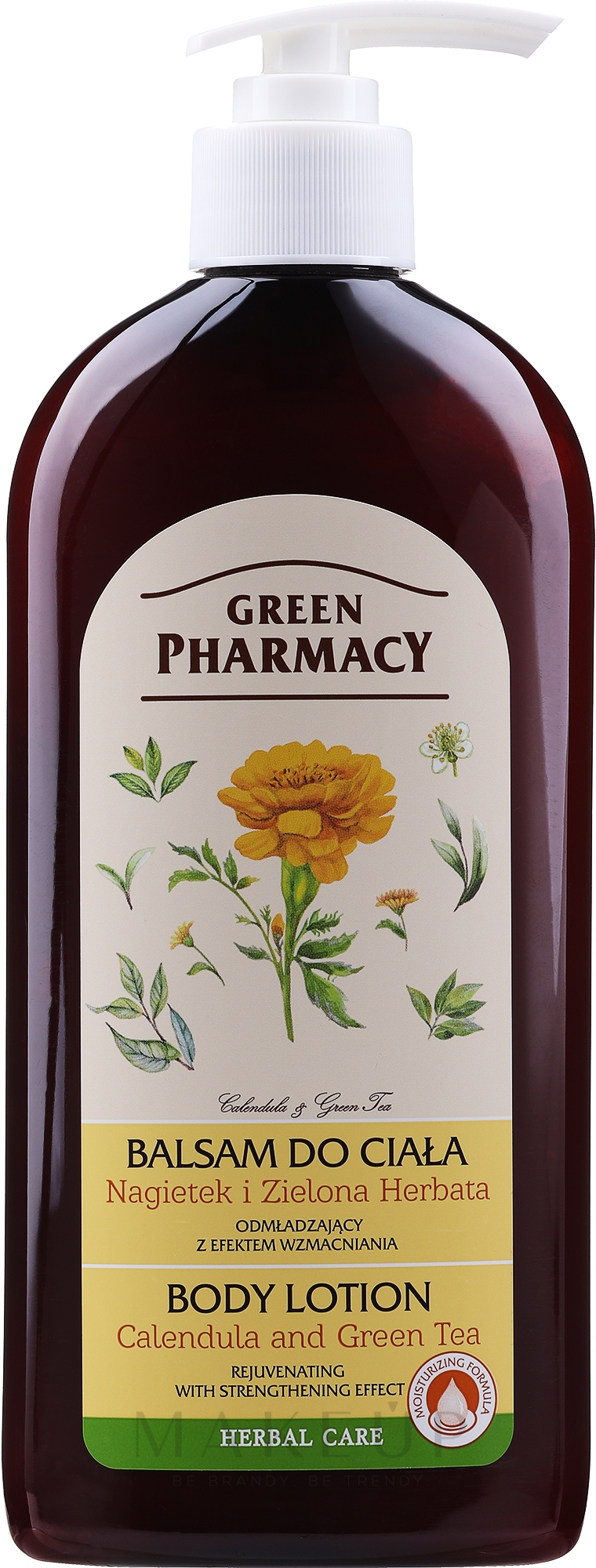 Stärkende und verjüngende Körperlotion mit Ringelblumen- und Grüntee-Extrakt - Green Pharmacy — Foto 500 ml