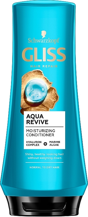 Conditioner für normales bis trockenes Haar mit Hyaluronkomplex und Meeresalgen - Gliss Aqua Revive Moisturizing Conditioner — Bild N1