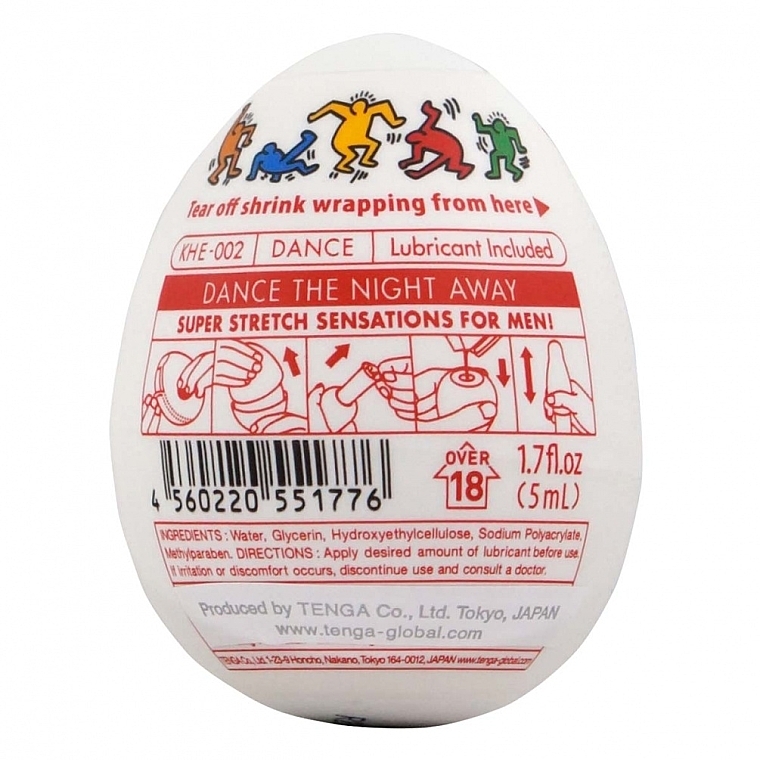 Dehnbarer Masturbator in Eiform - Tenga Egg Keith Haring Dance — Bild N3