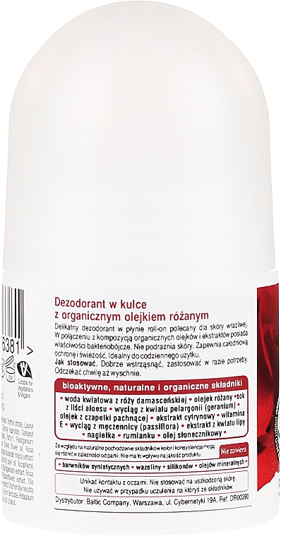 Deo Roll-on mit Rosenöl - Dr. Organic Bioactive Skincare Rose Otto Deodorant — Bild N2
