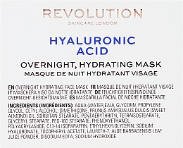 Nachtmaske für das Gesicht mit Hyaluronsäure - Makeup Revolution Skincare Hyaluronic Acid Overnight Hydrating Face Mask — Bild N3